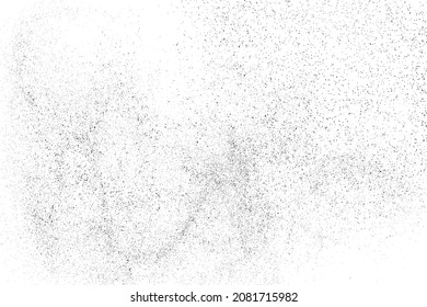 Textura negra angustiada. Textura granulada oscura sobre fondo blanco. El polvo sobrante texturado. Partículas de ruido de grano. Efecto blanco roto. Elementos de diseño gruesos. Ilustración del vector, EPS 10.