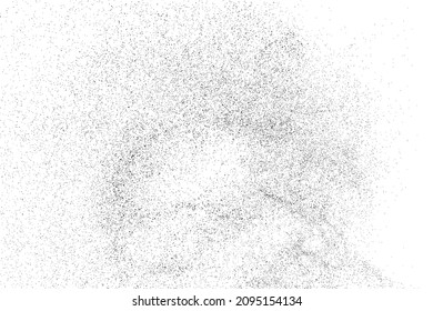 Distressed black texture. Dark grainy texture on white background. Dust overlay textured. Grain noise particles. Rusted white effect. Grunge design elements. Vector illustration, EPS 10.