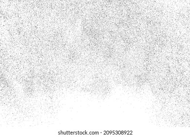 Textura negra angustiada. Textura granulada oscura sobre fondo blanco. El polvo sobrante texturado. Partículas de ruido de grano. Efecto blanco roto. Elementos de diseño gruesos. Ilustración del vector, EPS 10.