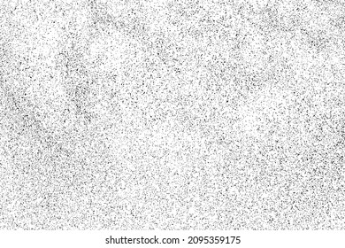 Distressed black texture. Dark grainy texture on white background. Dust overlay textured. Grain noise particles. Rusted white effect. Grunge design elements. Vector illustration, EPS 10.