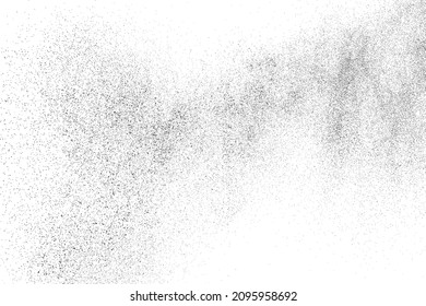 Falsche schwarze Textur. Dunkelgraue Textur auf weißem Hintergrund. Staubüberlagerungen strukturiert. Kornrauschpartikel. Weißer Effekt geröstet. Grunge Designelemente. Vektorgrafik, EPS10.