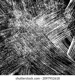 Textura negra angustiada. Textura granulada oscura sobre fondo blanco. El polvo sobrante texturado. Partículas de ruido de grano. Efecto blanco roto. Elementos de diseño gruesos. Ilustración del vector, EPS 10.