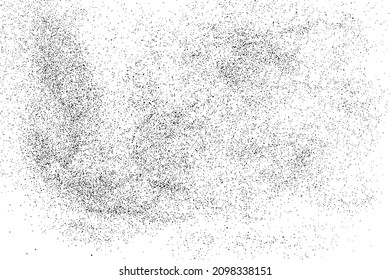 Distressed black texture. Dark grainy texture on white background. Dust overlay textured. Grain noise particles. Rusted white effect. Grunge design elements. Vector illustration, EPS 10.