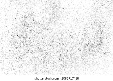 Distressed black texture. Dark grainy texture on white background. Dust overlay textured. Grain noise particles. Rusted white effect. Grunge design elements. Vector illustration, EPS 10.