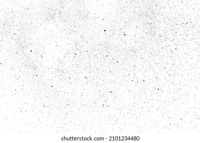 Distressed black texture. Dark grainy texture on white background. Dust overlay textured. Grain noise particles. Rusted white effect. Grunge design elements. Vector illustration, EPS 10.
