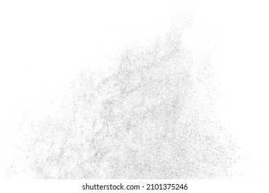 Textura negra angustiada. Textura granulada oscura sobre fondo blanco. El polvo sobrante texturado. Partículas de ruido de grano. Efecto blanco roto. Elementos de diseño gruesos. Ilustración del vector, EPS 10.