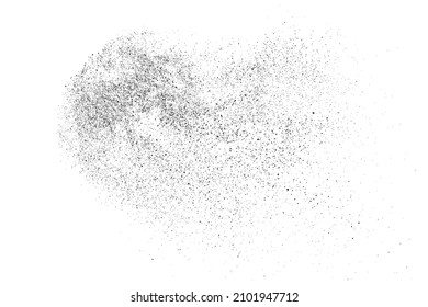 Distressed black texture. Dark grainy texture on white background. Dust overlay textured. Grain noise particles. Rusted white effect. Grunge design elements. Vector illustration, EPS 10.