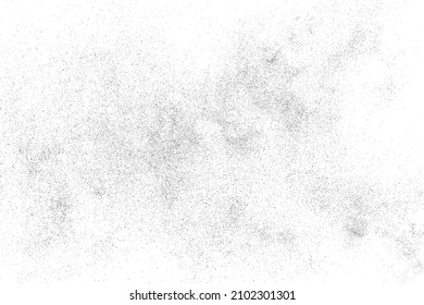 Distressed black texture. Dark grainy texture on white background. Dust overlay textured. Grain noise particles. Rusted white effect. Grunge design elements. Vector illustration, EPS 10.