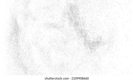 Distressed black texture. Dark grainy texture on white background. Dust overlay textured. Grain noise particles. Rusted white effect. Grunge design elements. Vector illustration, EPS 10.