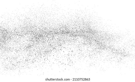 Distressed black texture. Dark grainy texture on white background. Dust overlay textured. Grain noise particles. Rusted white effect. Grunge design elements. Vector illustration, EPS 10.