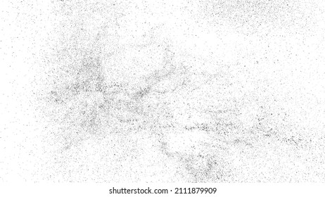 Textura negra angustiada. Textura granulada oscura sobre fondo blanco. El polvo sobrante texturado. Partículas de ruido de grano. Efecto blanco roto. Elementos de diseño gruesos. Ilustración del vector, EPS 10.