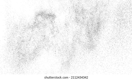Distressed black texture. Dark grainy texture on white background. Dust overlay textured. Grain noise particles. Rusted white effect. Grunge design elements. Vector illustration, EPS 10.