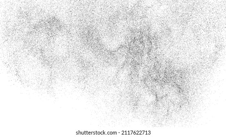 Distressed black texture. Dark grainy texture on white background. Dust overlay textured. Grain noise particles. Rusted white effect. Grunge design elements. Vector illustration, EPS 10.