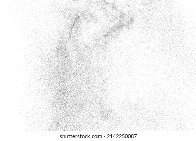 Distressed black texture. Dark grainy texture on white background. Dust overlay textured. Grain noise particles. Rusted white effect. Grunge design elements. Vector illustration, EPS 10.