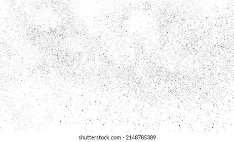 Distressed black texture. Dark grainy texture on white background. Dust overlay textured. Grain noise particles. Rusted white effect. Grunge design elements. Vector illustration, EPS 10.