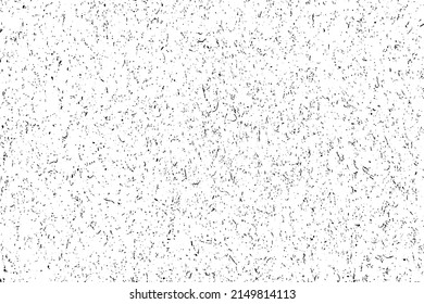 Textura negra angustiada. Textura granulada oscura sobre fondo blanco. El polvo sobrante texturado. Partículas de ruido de grano. Efecto blanco roto. Elementos de diseño gruesos. Ilustración del vector, EPS 10.