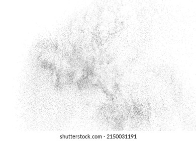 Distressed black texture. Dark grainy texture on white background. Dust overlay textured. Grain noise particles. Rusted white effect. Grunge design elements. Vector illustration, EPS 10.