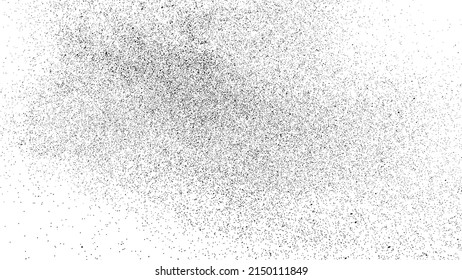 Textura negra angustiada. Textura granulada oscura sobre fondo blanco. El polvo sobrante texturado. Partículas de ruido de grano. Efecto blanco roto. Elementos de diseño gruesos. Ilustración del vector, EPS 10.
