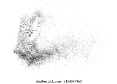 Falsche schwarze Textur. Dunkelgraue Textur auf weißem Hintergrund. Staubüberlagerungen strukturiert. Kornrauschpartikel. Weißer Effekt geröstet. Grunge Designelemente. Vektorgrafik, EPS10.