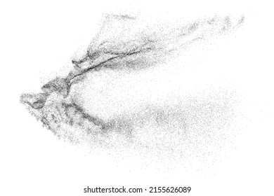 Distressed black texture. Dark grainy texture on white background. Dust overlay textured. Grain noise particles. Rusted white effect. Grunge design elements. Vector illustration, EPS 10.