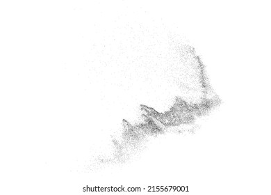 Distressed black texture. Dark grainy texture on white background. Dust overlay textured. Grain noise particles. Rusted white effect. Grunge design elements. Vector illustration, EPS 10.