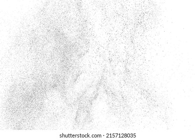 Distressed black texture. Dark grainy texture on white background. Dust overlay textured. Grain noise particles. Rusted white effect. Grunge design elements. Vector illustration, EPS 10.