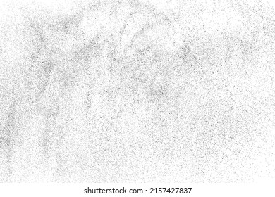 Distressed black texture. Dark grainy texture on white background. Dust overlay textured. Grain noise particles. Rusted white effect. Grunge design elements. Vector illustration, EPS 10.