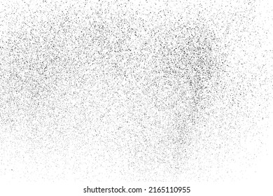 Distressed black texture. Dark grainy texture on white background. Dust overlay textured. Grain noise particles. Rusted white effect. Grunge design elements. Vector illustration, EPS 10.