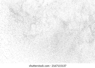 Textura negra angustiada. Textura granulada oscura sobre fondo blanco. El polvo sobrante texturado. Partículas de ruido de grano. Efecto blanco roto. Elementos de diseño gruesos. Ilustración del vector, EPS 10.