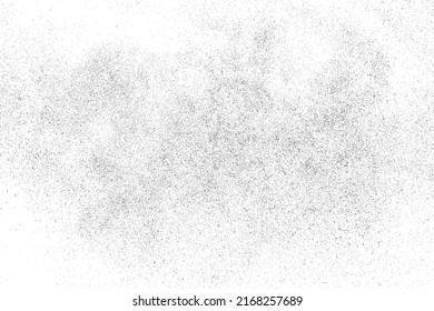 Distressed black texture. Dark grainy texture on white background. Dust overlay textured. Grain noise particles. Rusted white effect. Grunge design elements. Vector illustration, EPS 10.