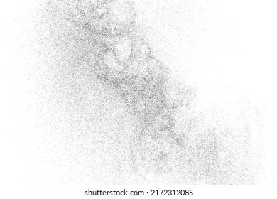 Distressed black texture. Dark grainy texture on white background. Dust overlay textured. Grain noise particles. Rusted white effect. Grunge design elements. Vector illustration, EPS 10.
