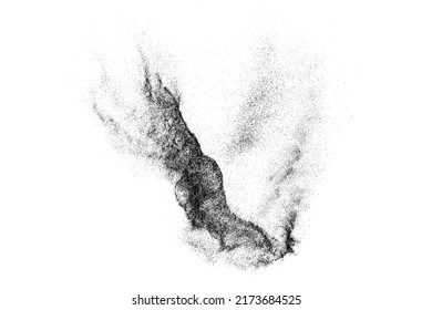 Textura negra angustiada. Textura granulada oscura sobre fondo blanco. El polvo sobrante texturado. Partículas de ruido de grano. Efecto blanco roto. Elementos de diseño gruesos. Ilustración del vector, EPS 10.