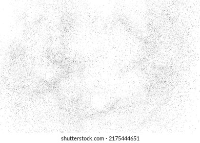 Distressed black texture. Dark grainy texture on white background. Dust overlay textured. Grain noise particles. Rusted white effect. Grunge design elements. Vector illustration, EPS 10.