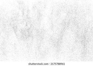 Distressed black texture. Dark grainy texture on white background. Dust overlay textured. Grain noise particles. Rusted white effect. Grunge design elements. Vector illustration, EPS 10.