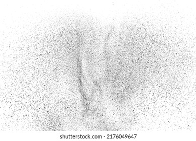 Textura negra angustiada. Textura granulada oscura sobre fondo blanco. El polvo sobrante texturado. Partículas de ruido de grano. Efecto blanco roto. Elementos de diseño gruesos. Ilustración del vector, EPS 10.