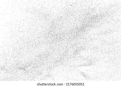 Distressed black texture. Dark grainy texture on white background. Dust overlay textured. Grain noise particles. Rusted white effect. Grunge design elements. Vector illustration, EPS 10.