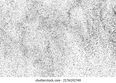 Textura negra angustiada. Textura granulada oscura sobre fondo blanco. El polvo sobrante texturado. Partículas de ruido de grano. Efecto blanco roto. Elementos de diseño gruesos. Ilustración del vector, EPS 10.