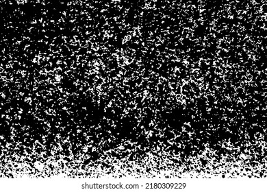 Distressed black texture. Dark grainy texture on white background. Dust overlay textured. Grain noise particles. Rusted white effect. Grunge design elements. Vector illustration, EPS 10.