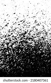 Distressed black texture. Dark grainy texture on white background. Dust overlay textured. Grain noise particles. Rusted white effect. Grunge design elements. Vector illustration, EPS 10.