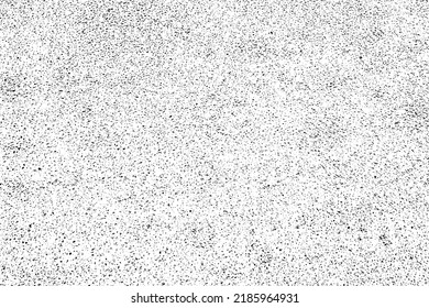Textura negra angustiada. Textura granulada oscura sobre fondo blanco. El polvo sobrante texturado. Partículas de ruido de grano. Efecto blanco roto. Elementos de diseño gruesos. Ilustración del vector, EPS 10.