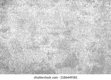 Distressed black texture. Dark grainy texture on white background. Dust overlay textured. Grain noise particles. Rusted white effect. Grunge design elements. Vector illustration, EPS 10.