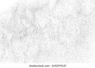 Textura negra angustiada. Textura granulada oscura sobre fondo blanco. El polvo sobrante texturado. Partículas de ruido de grano. Efecto blanco roto. Elementos de diseño gruesos. Ilustración del vector, EPS 10.