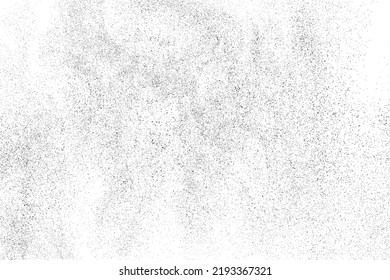Textura negra angustiada. Textura granulada oscura sobre fondo blanco. El polvo sobrante texturado. Partículas de ruido de grano. Efecto blanco roto. Elementos de diseño gruesos. Ilustración del vector, EPS 10.
