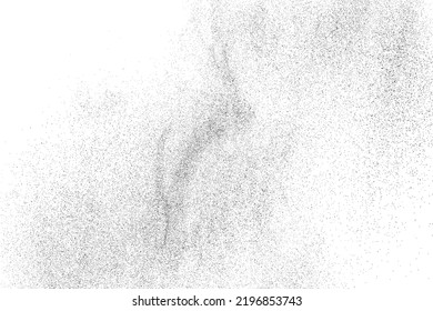 Distressed black texture. Dark grainy texture on white background. Dust overlay textured. Grain noise particles. Rusted white effect. Grunge design elements. Vector illustration, EPS 10.