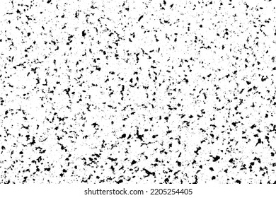 Distressed black texture. Dark grainy texture on white background. Dust overlay textured. Grain noise particles. Rusted white effect. Grunge design elements. Vector illustration, EPS 10.