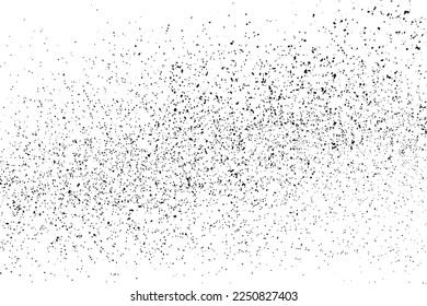 Distressed black texture. Dark grainy texture on white background. Dust overlay textured. Grain noise particles. Rusted white effect. Grunge design elements. Vector illustration, EPS 10.