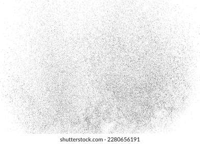 Distressed black texture. Dark grainy texture on white background. Dust overlay textured. Grain noise particles. Rusted white effect. Grunge design elements. Vector illustration, EPS 10.