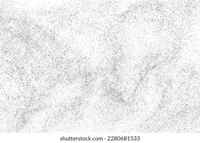 Textura negra angustiada. Textura granulada oscura sobre fondo blanco. El polvo sobrante texturado. Partículas de ruido de grano. Efecto blanco roto. Elementos de diseño gruesos. Ilustración del vector, EPS 10.