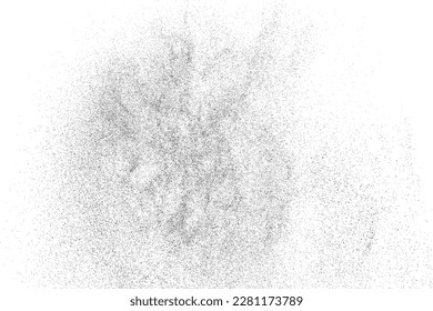 Distressed black texture. Dark grainy texture on white background. Dust overlay textured. Grain noise particles. Rusted white effect. Grunge design elements. Vector illustration, EPS 10.