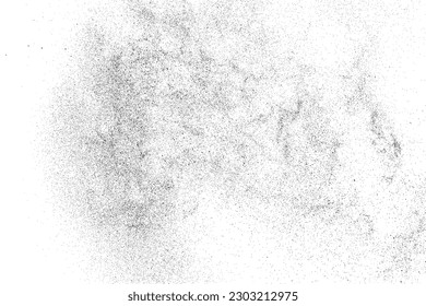 Distressed black texture. Dark grainy texture on white background. Dust overlay textured. Grain noise particles. Rusted white effect. Grunge design elements. Vector illustration, EPS 10.